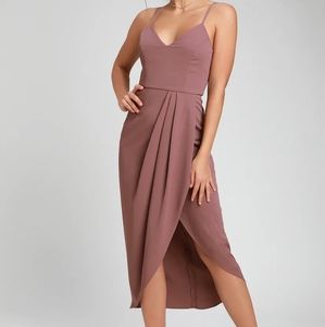 Lulu's Reinette Mauve Midi Dress